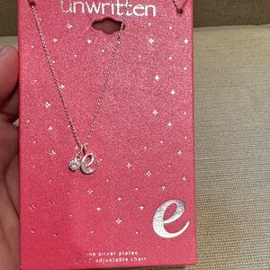Unwritten Silver Necklace with Initial Pendant